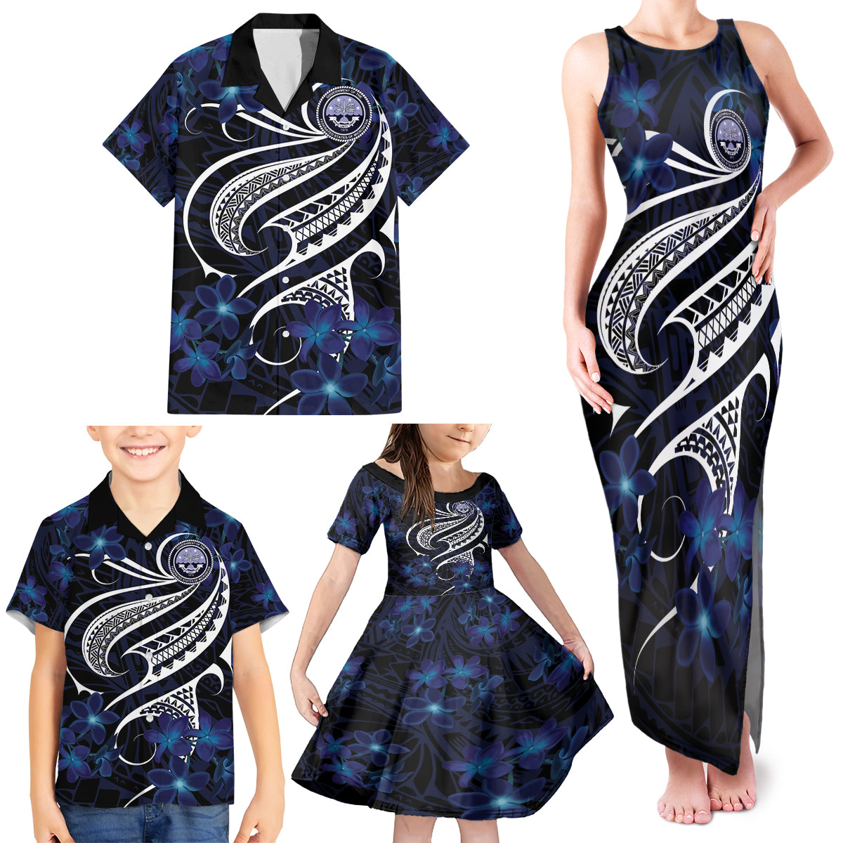 Micronesia Constitution Day Family Matching Tank Maxi Dress and Hawaiian Shirt Since 1979 with Polynesian Hibiscus Pattern LT9 - Polynesian Pride