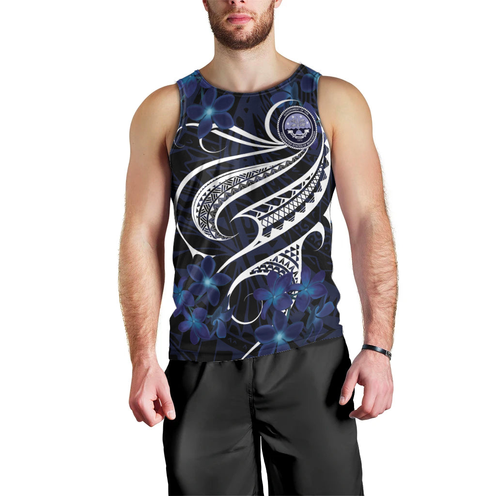 Micronesia Constitution Day Men Tank Top Since 1979 with Polynesian Hibiscus Pattern