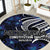Micronesia Constitution Day Round Carpet Since 1979 with Polynesian Hibiscus Pattern