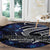 Micronesia Constitution Day Round Carpet Since 1979 with Polynesian Hibiscus Pattern