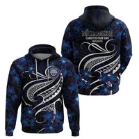 Micronesia Constitution Day Zip Hoodie Since 1979 with Polynesian Hibiscus Pattern