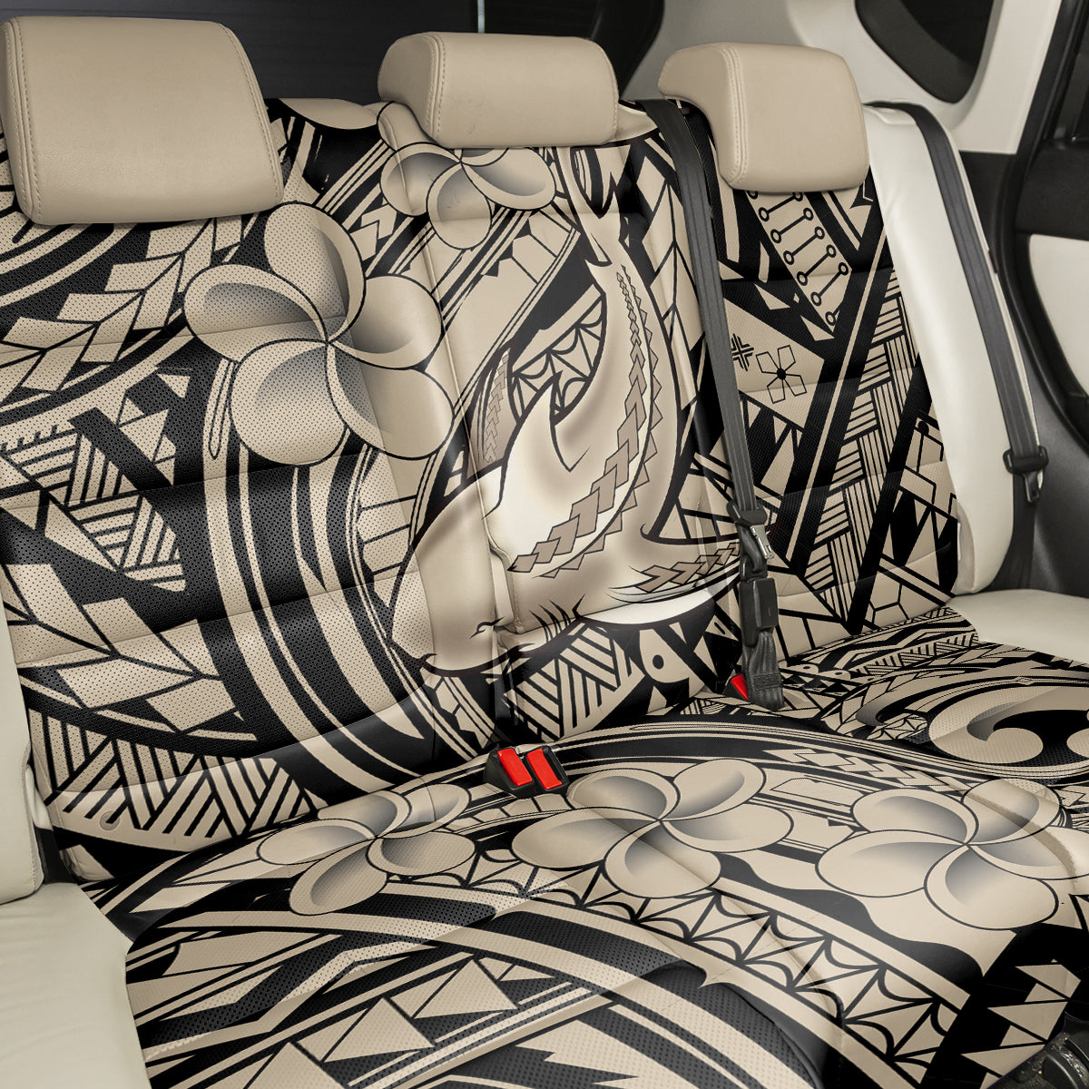 Polynesian Shark Tribal Tattoo Back Car Seat Cover Beige Style LT9 - Polynesian Pride