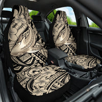 Polynesian Shark Tribal Tattoo Car Seat Cover Beige Style