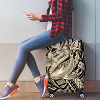 Polynesian Shark Tribal Tattoo Luggage Cover Beige Style LT9 - Polynesian Pride