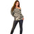 Polynesian Shark Tribal Tattoo Off Shoulder Sweater Beige Style