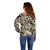 Polynesian Shark Tribal Tattoo Off Shoulder Sweater Beige Style