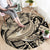 Polynesian Shark Tribal Tattoo Round Carpet Beige Style