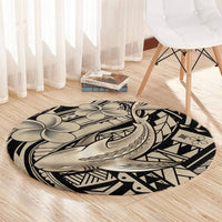 Polynesian Shark Tribal Tattoo Round Carpet Beige Style LT9 - Polynesian Pride