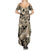 Polynesian Shark Tribal Tattoo Summer Maxi Dress Beige Style