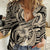Polynesian Shark Tribal Tattoo Women Casual Shirt Beige Style