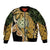 Wallis and Futuna Victory Day Bomber Jacket Since 1945 with Polynesian Platinum Floral Tribal