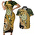Wallis and Futuna Victory Day Couples Matching Short Sleeve Bodycon Dress and Hawaiian Shirt Since 1945 with Polynesian Platinum Floral Tribal