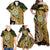 Wallis and Futuna Victory Day Family Matching Off Shoulder Maxi Dress and Hawaiian Shirt Since 1945 with Polynesian Platinum Floral Tribal