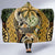 Wallis and Futuna Victory Day Hooded Blanket Since 1945 with Polynesian Platinum Floral Tribal