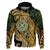 Wallis and Futuna Victory Day Hoodie Since 1945 with Polynesian Platinum Floral Tribal