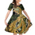 Wallis and Futuna Victory Day Kid Short Sleeve Dress Since 1945 with Polynesian Platinum Floral Tribal