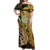 Wallis and Futuna Victory Day Off Shoulder Maxi Dress Since 1945 with Polynesian Platinum Floral Tribal