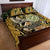 Wallis and Futuna Victory Day Quilt Bed Set Since 1945 with Polynesian Platinum Floral Tribal