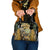 Wallis and Futuna Victory Day Shoulder Handbag Since 1945 with Polynesian Platinum Floral Tribal