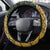 Wallis and Futuna Victory Day Steering Wheel Cover Since 1945 with Polynesian Platinum Floral Tribal