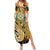 Wallis and Futuna Victory Day Summer Maxi Dress Since 1945 with Polynesian Platinum Floral Tribal