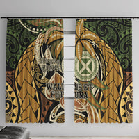 Wallis and Futuna Victory Day Window Curtain Since 1945 with Polynesian Platinum Floral Tribal LT9 With Hooks Red - Polynesian Pride