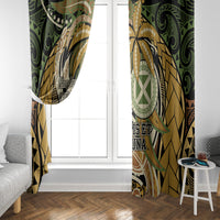 Wallis and Futuna Victory Day Window Curtain Since 1945 with Polynesian Platinum Floral Tribal LT9 - Polynesian Pride