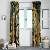 Wallis and Futuna Victory Day Window Curtain Since 1945 with Polynesian Platinum Floral Tribal LT9 - Polynesian Pride