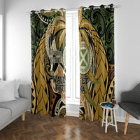 Wallis and Futuna Victory Day Window Curtain Since 1945 with Polynesian Platinum Floral Tribal LT9 With Grommets Red - Polynesian Pride