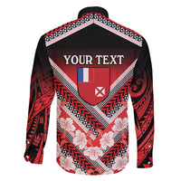 Personalised Wallis et Futuna Family Matching Long Sleeve Bodycon Dress and Hawaiian Shirt Hibiscus and Polynesian Tribal Tattoos LT9 - Polynesian Pride