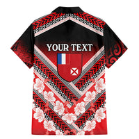 Personalised Wallis et Futuna Family Matching Mermaid Dress and Hawaiian Shirt Hibiscus and Polynesian Tribal Tattoos