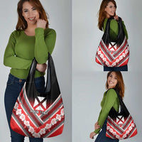 Personalised Wallis et Futuna Grocery Bag Hibiscus and Polynesian Tribal Tattoos