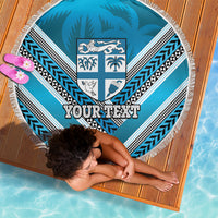 Custom Fiji Rugby Beach Blanket Fijian Warrior With Polynesian Tribal Tattoos LT9 - Polynesian Pride