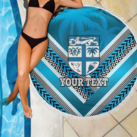 Custom Fiji Rugby Beach Blanket Fijian Warrior With Polynesian Tribal Tattoos LT9 - Polynesian Pride