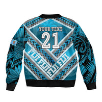Custom Fiji Rugby Bomber Jacket Fijian Warrior With Polynesian Tribal Tattoos