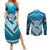 Custom Fiji Rugby Couples Matching Summer Maxi Dress and Long Sleeve Button Shirt Fijian Warrior With Polynesian Tribal Tattoos