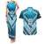 Custom Fiji Rugby Couples Matching Tank Maxi Dress and Hawaiian Shirt Fijian Warrior With Polynesian Tribal Tattoos