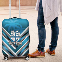 Custom Fiji Rugby Luggage Cover Fijian Warrior With Polynesian Tribal Tattoos