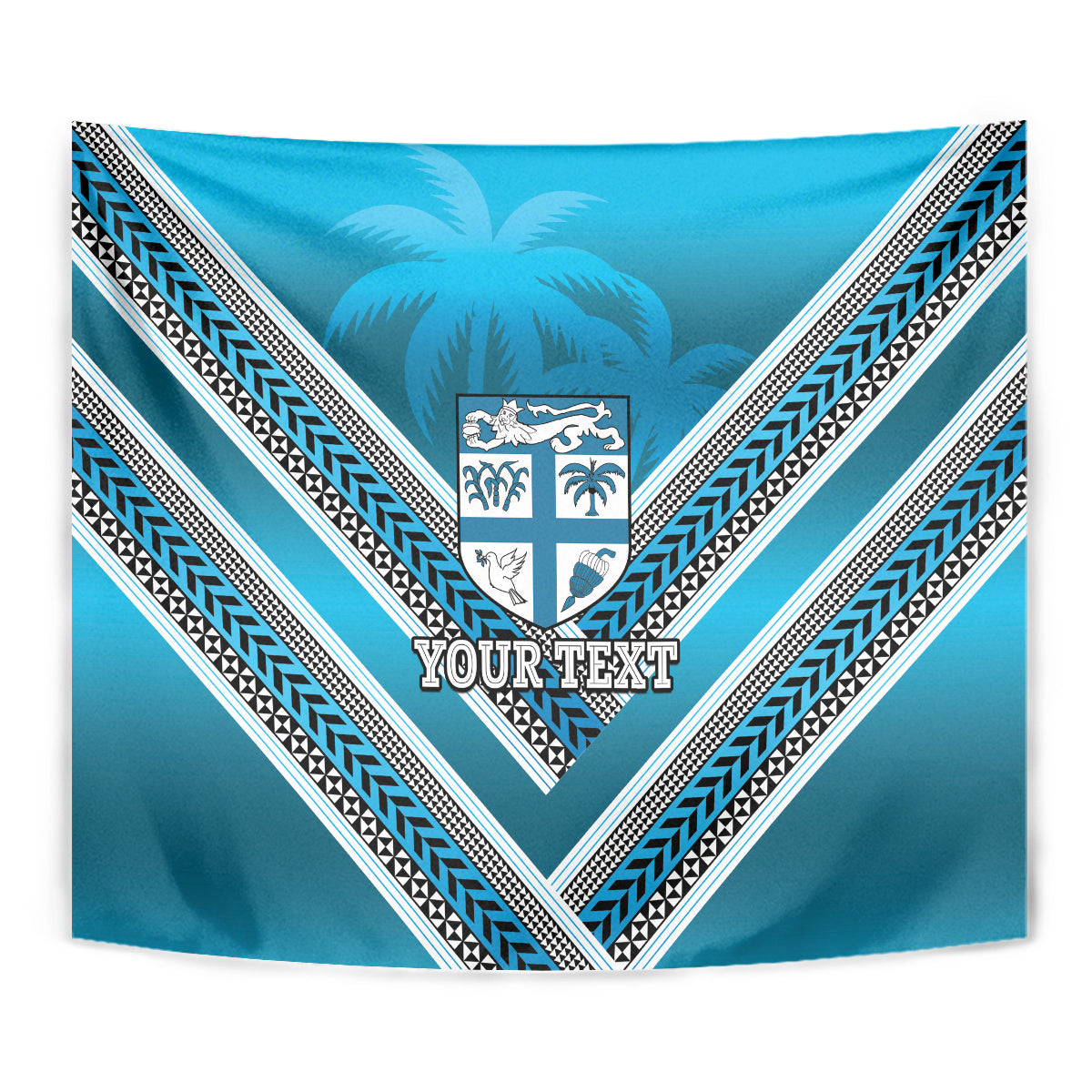 Custom Fiji Rugby Tapestry Fijian Warrior With Polynesian Tribal Tattoos