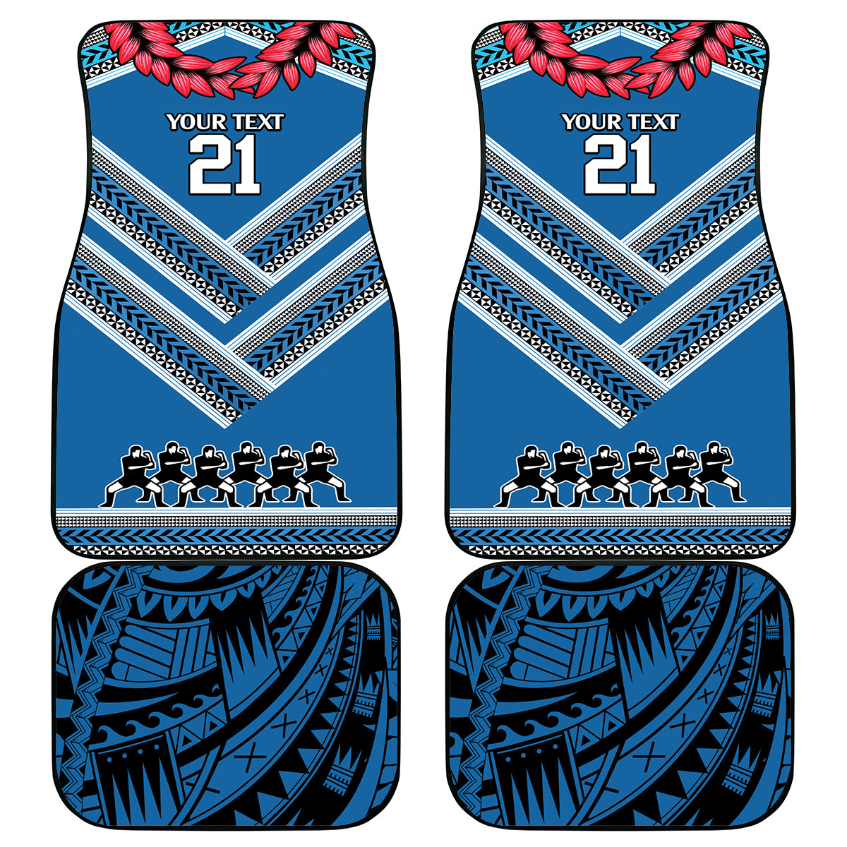 Custom Manuma Samoa Rugby Car Mats Ula fala Samoan Siva Tau Tribal