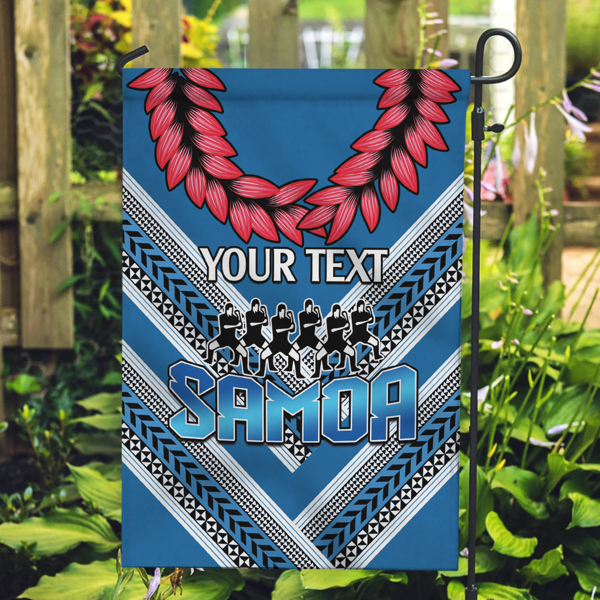 Custom Manuma Samoa Rugby Garden Flag Ula fala Samoan Siva Tau Tribal