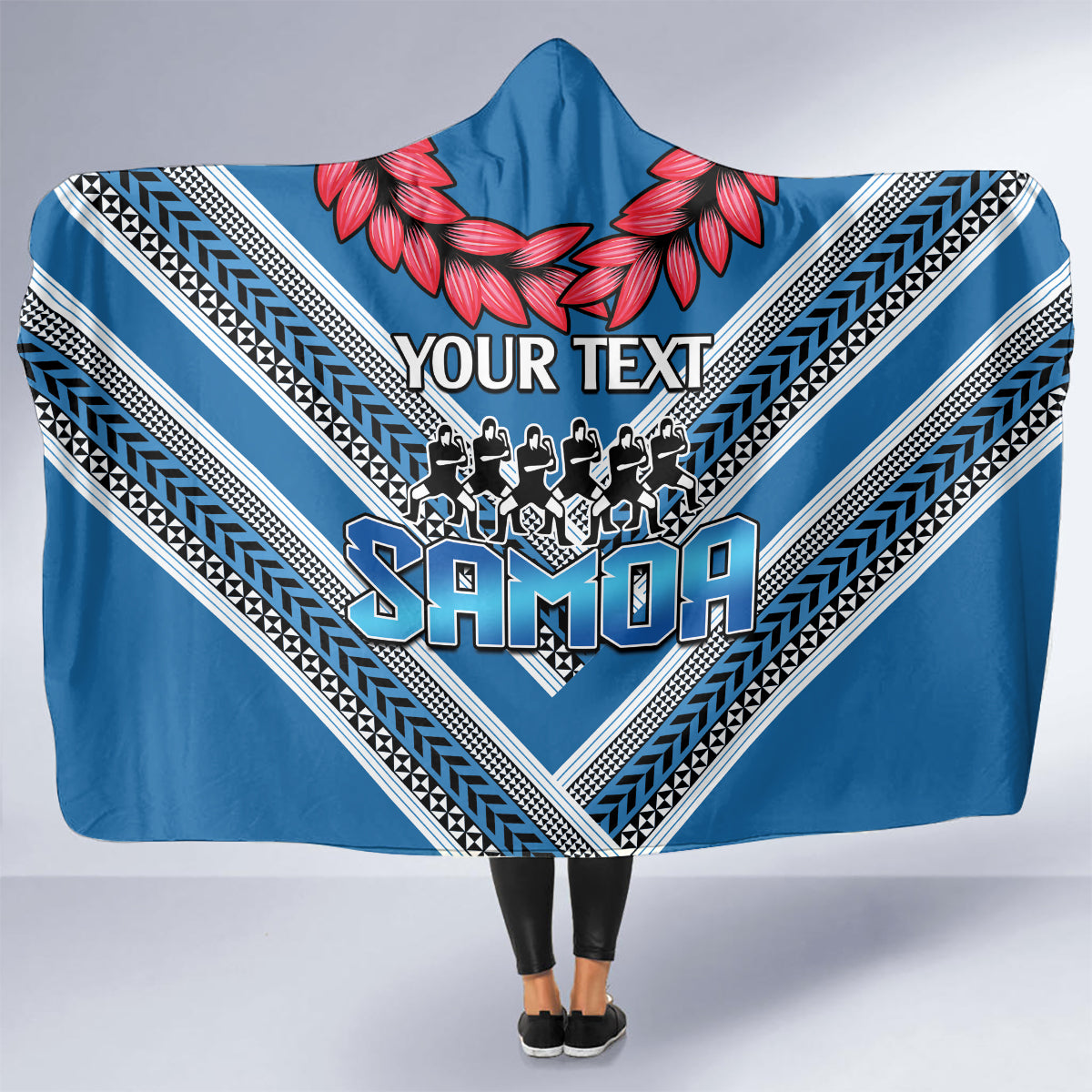 Custom Manuma Samoa Rugby Hooded Blanket Ula fala Samoan Siva Tau Tribal LT9 - Polynesian Pride