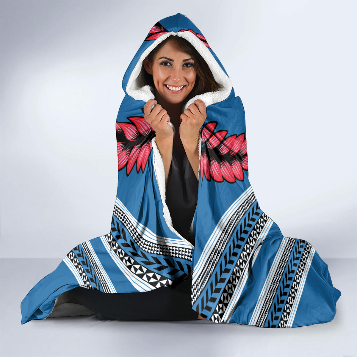 Custom Manuma Samoa Rugby Hooded Blanket Ula fala Samoan Siva Tau Tribal LT9 - Polynesian Pride