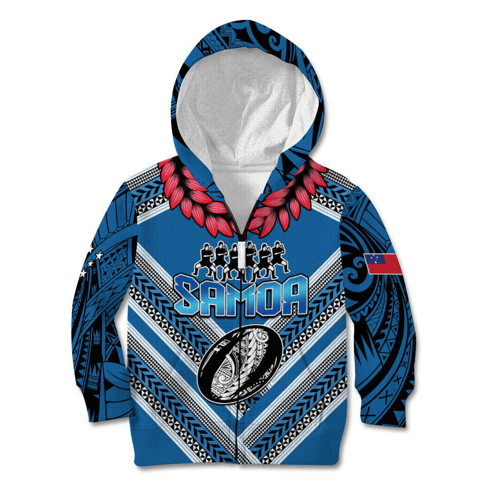 Custom Manuma Samoa Rugby Kid Hoodie Ula fala Samoan Siva Tau Tribal