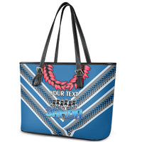 Custom Manuma Samoa Rugby Leather Tote Bag Ula fala Samoan Siva Tau Tribal LT9 - Polynesian Pride