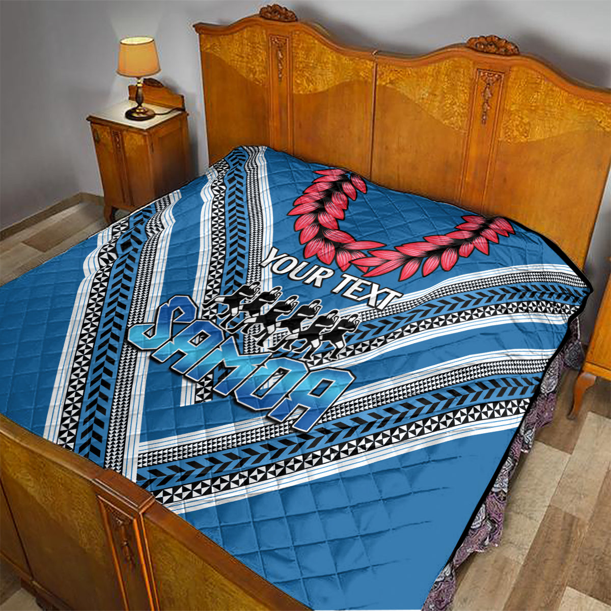 Custom Manuma Samoa Rugby Quilt Ula fala Samoan Siva Tau Tribal LT9 - Polynesian Pride