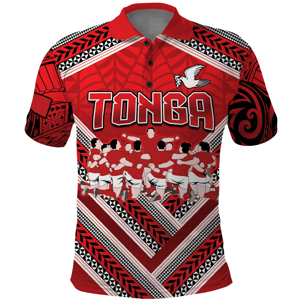 Custom Tonga Rugby Polo Shirt Tonga Sipi Tau Ngatu Tribal Pattern