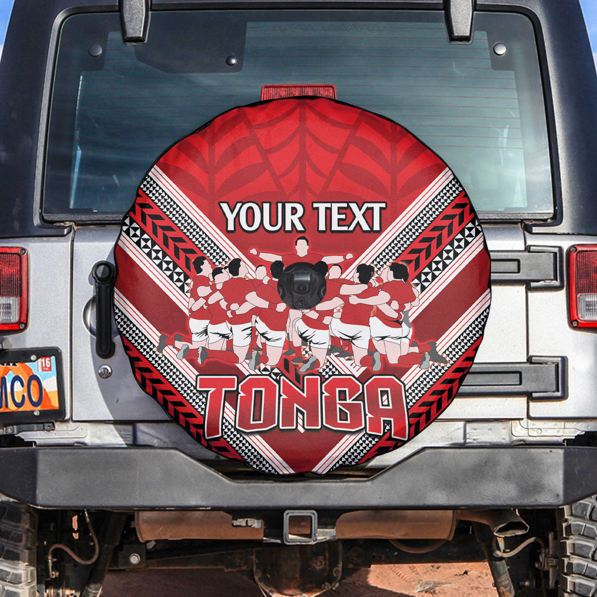 Custom Tonga Rugby Spare Tire Cover Tonga Sipi Tau Ngatu Tribal Pattern LT9 Red - Polynesian Pride