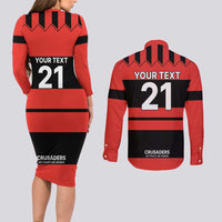 New Zealand Rugby Pacific Custom Couples Matching Long Sleeve Bodycon Dress and Long Sleeve Button Shirt Whatumoana Classic Retro 2025