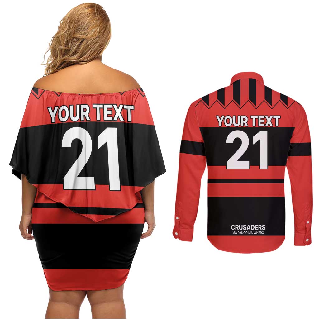 New Zealand Rugby Pacific Custom Couples Matching Off Shoulder Short Dress and Long Sleeve Button Shirt Whatumoana Classic Retro 2025